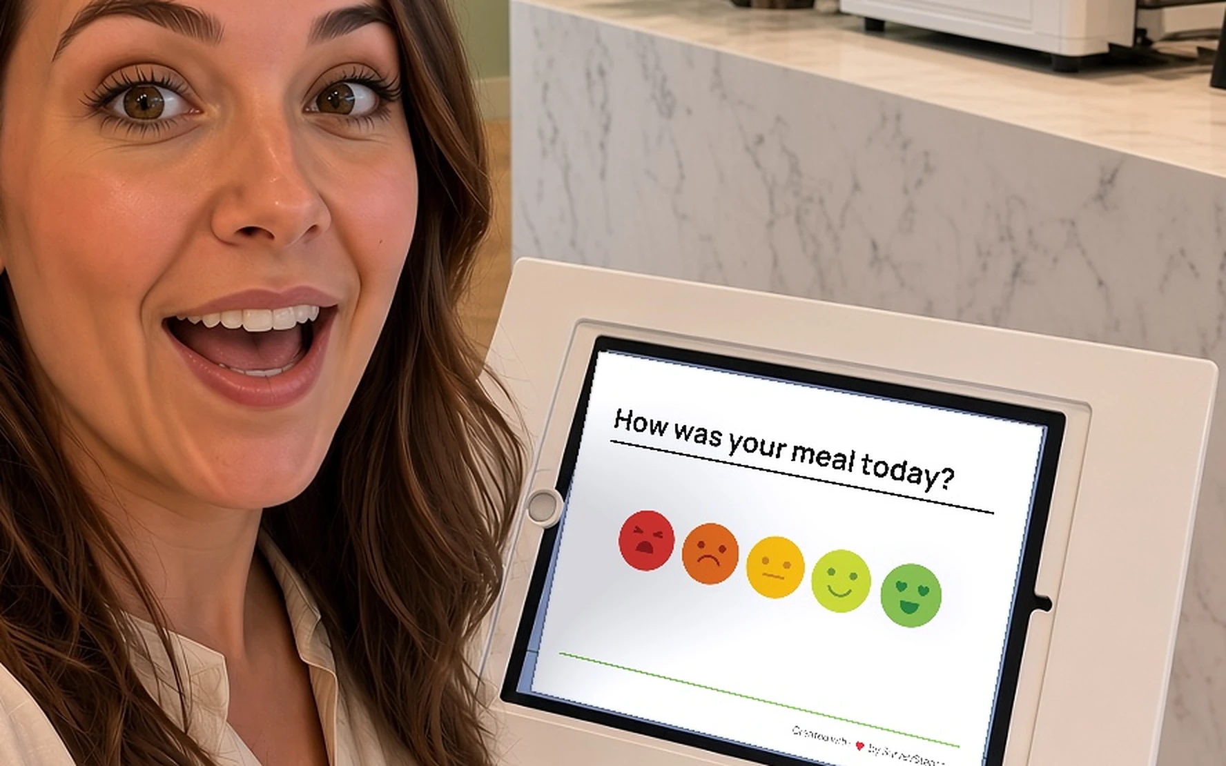 SurveyStance feedback kiosk: Cafe counter