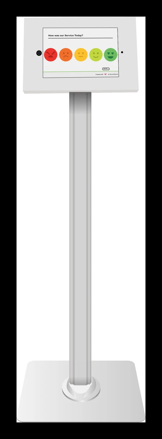 SurveyStance feedback kiosk: Floor stand, white