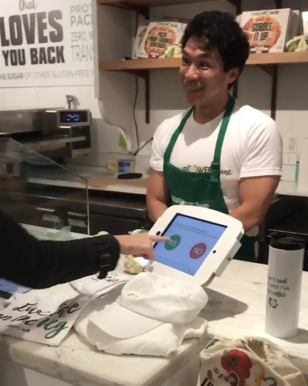 SurveyStance feedback kiosk: Quick-service counter