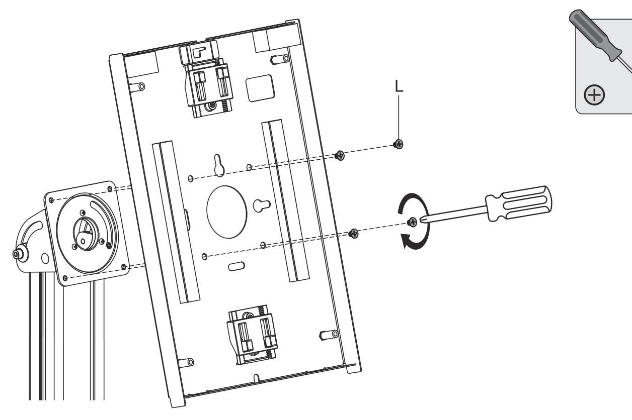The back half of the case bolted to the plate on the end of the column