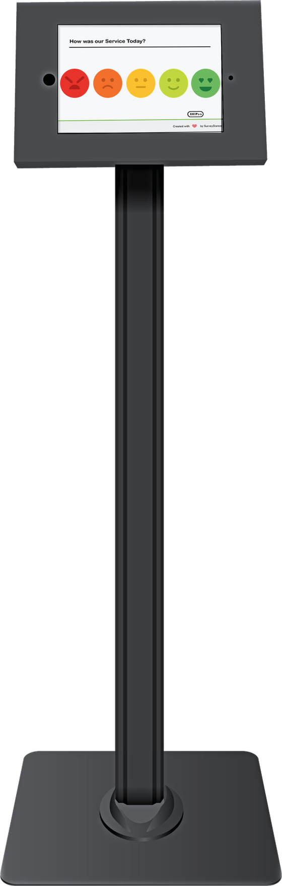 Kiosk floor stand in black, front view